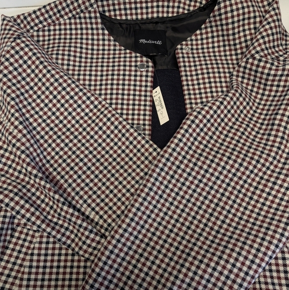 NWT - Madewell Women's Suiting Bomber Jacket - Yarn Dyed Plaid Checkered - XXL - Picture 9 of 12
